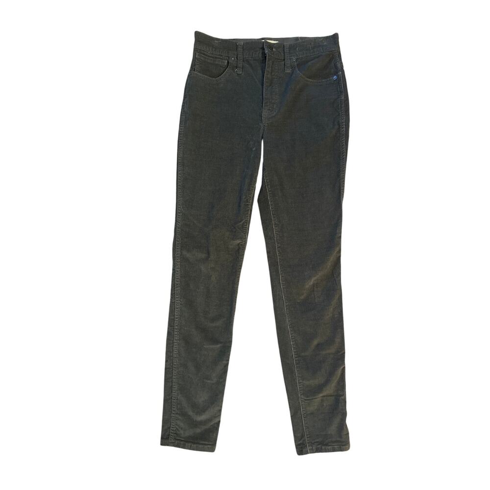 Women 27 Madewell 10" High-Rise Skinny Jeans Smoked Graphite Gray Corduroy Pants